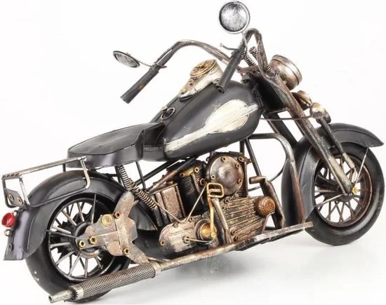 Blikken chopper Harley-stijl zwart — MadDeco 53 cm