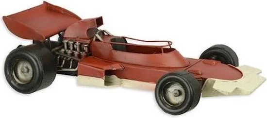 MadDeco Formule 1 raceauto decoratief metalen beeld rood 32x16x9 cm
