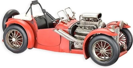 MadDeco Hot Rod Cabrio Blikken Auto Gerecycled Metaal Retro Decoratie 33 cm